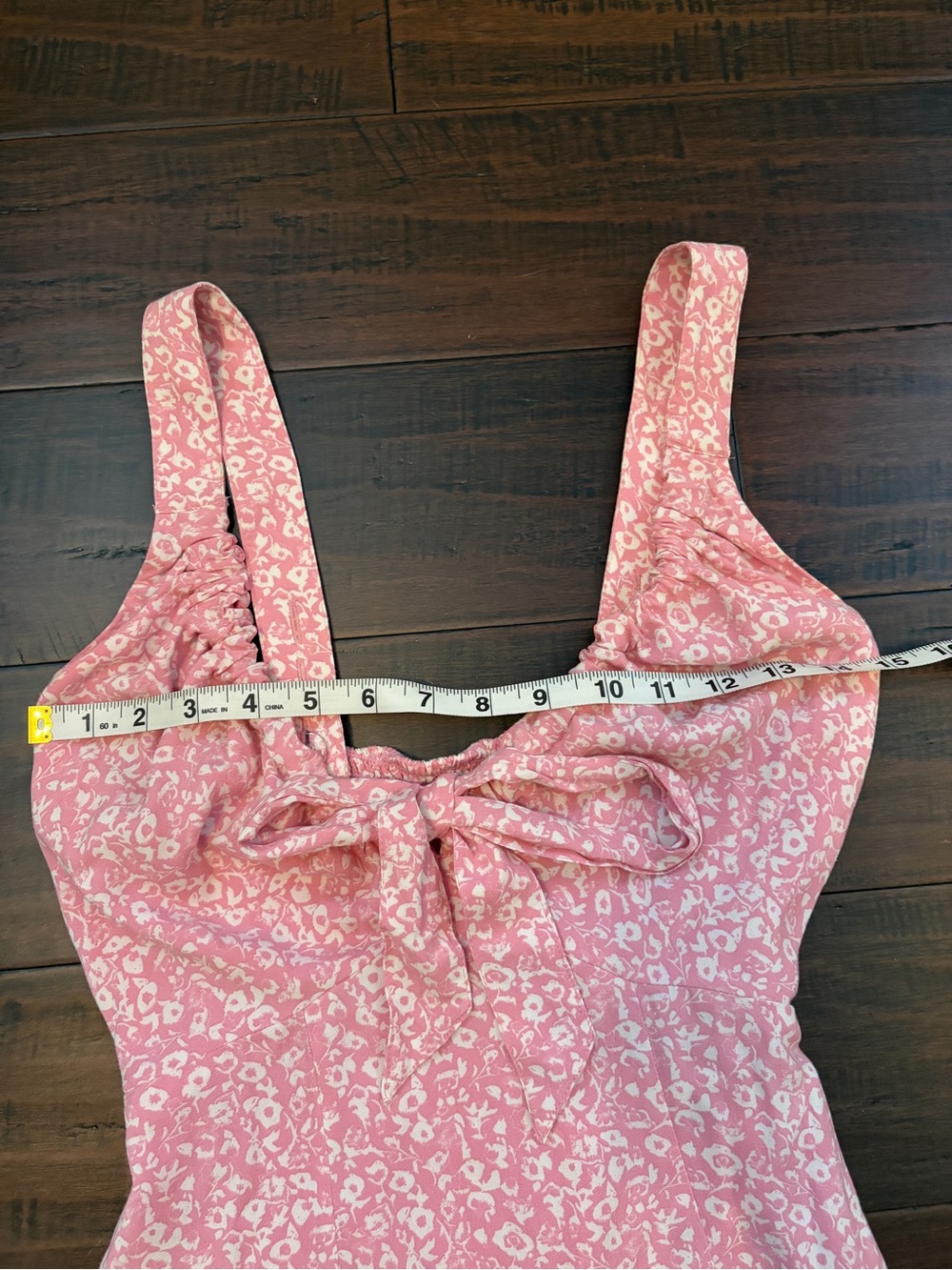 Abercrombie & Fitch Dusty Pink Tie-Front floral feminine dainty girly Midi Dress - Picture 5 of 8